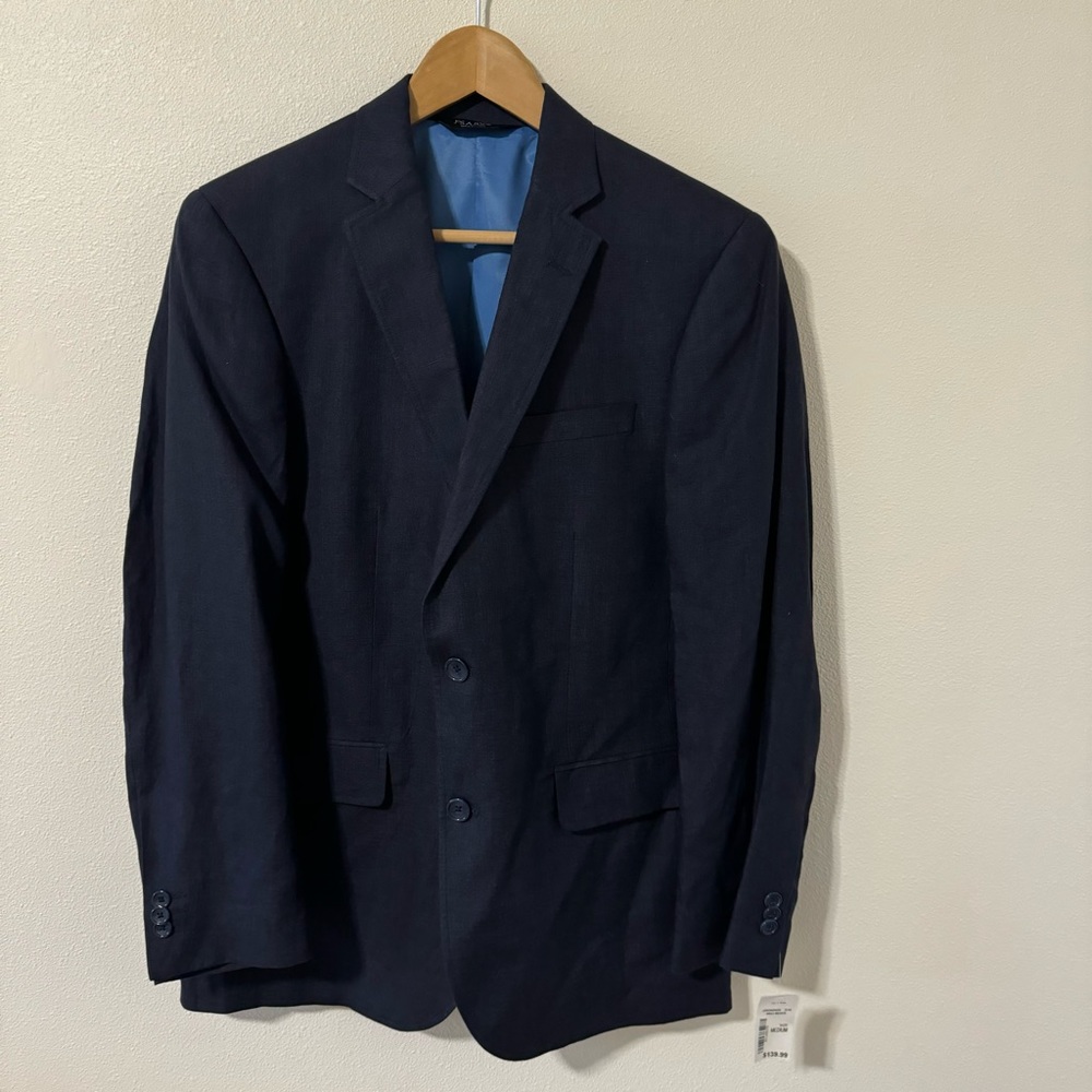 Jos. A. Bank Linen Blazer Navy Lined Two Button Closure NWT-Medium